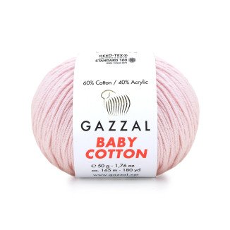 Gazzal Baby Cotton 3411 Açık Pembe El Örgü İpi