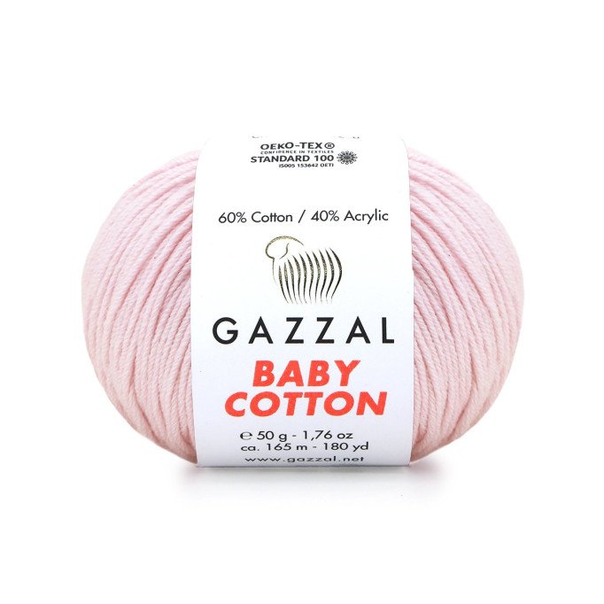 Gazzal Baby Cotton 3411 Açık Pembe El Örgü İpi