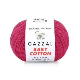 Gazzal Baby Cotton 3415 Fuşya El Örgü İpi
