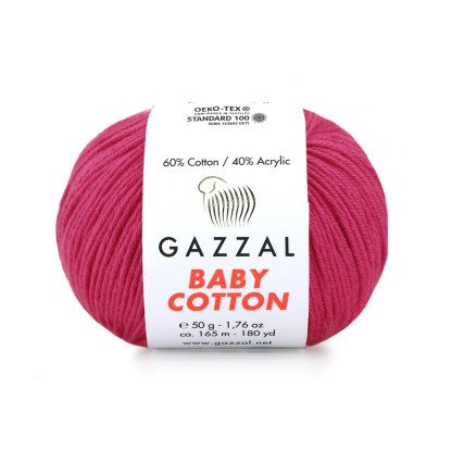 Gazzal Baby Cotton 3415 Fuşya El Örgü İpi