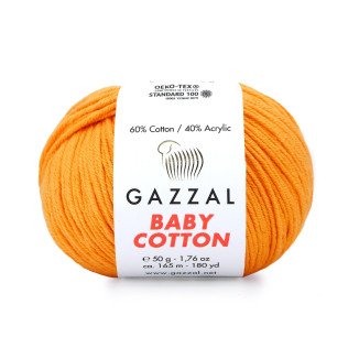 Gazzal Baby Cotton 3416 Açık Turuncu El Örgü İpi