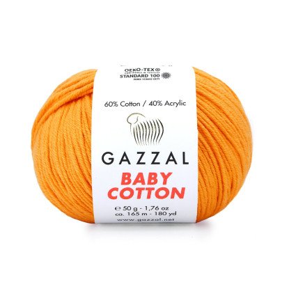 Gazzal Baby Cotton 3416 Açık Turuncu El Örgü İpi