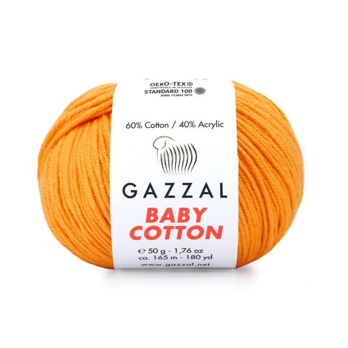 Gazzal Baby Cotton 3416 Açık Turuncu El Örgü İpi