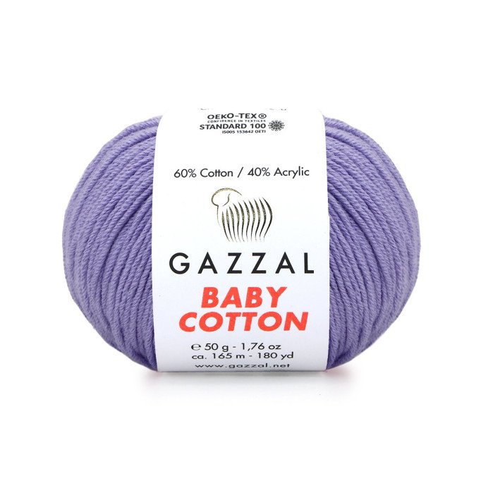 Gazzal Baby Cotton 3420 Lila El Örgü İpi