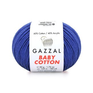 Gazzal Baby Cotton 3421 Mavi El Örgü İpi