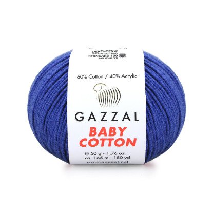 Gazzal Baby Cotton 3421 Mavi El Örgü İpi