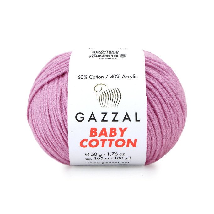 Gazzal Baby Cotton 3422 Pembe El Örgü İpi