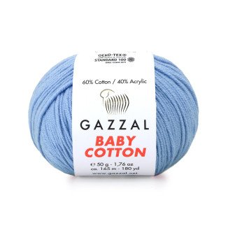 Gazzal Baby Cotton 3423 Açık Mavi El Örgü İpi