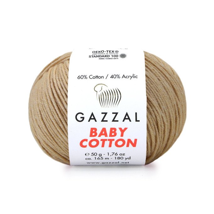 Gazzal Baby Cotton 3424 Koyu Bej El Örgü İpi