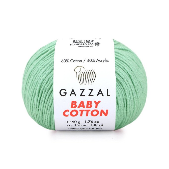 Gazzal Baby Cotton 3425 Su Yeşili El Örgü İpi