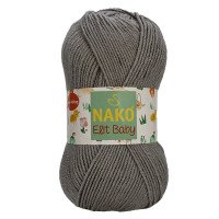 Nako Elit Baby 10342 Orta Gri Beyaz El Örgü İpi