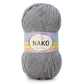Nako Elit Baby 21353 Gri-Beyaz Muline El Örgü İpi