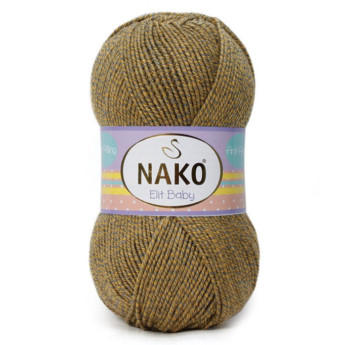 Nako Elit Baby 21354 Sarı-Gri Muline El Örgü İpi