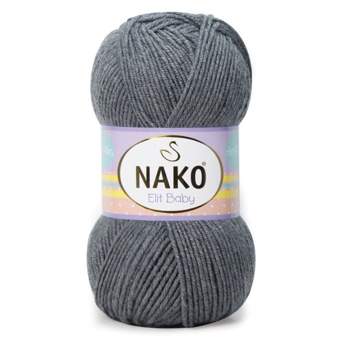 Nako Elit Baby 790 Koyu Gri Melanj El Örgü İpi